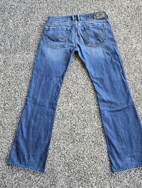 Diesel Zathan 00731 Jeans Men’s L34 Bootcut Y2K Contrast Stitch Blue Gold 2008